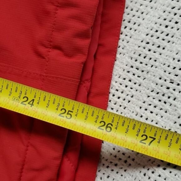 Lands' End Thermolite Hooded Long Sleeve Quilted Red Pocketed Winter Sz L Jacket - Picture 10 of 11